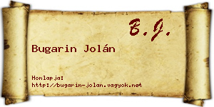 Bugarin Jolán névjegykártya