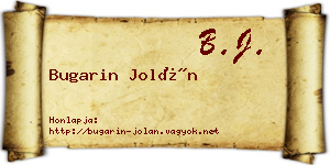 Bugarin Jolán névjegykártya