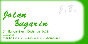 jolan bugarin business card